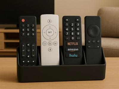 Remote control holder (4 trays) table and wall