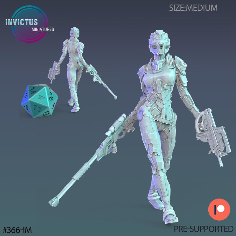Netrunner Girl Walking / War Device Hacker / City Officer / Cyberpunk Warrior / Alien Soldier / Mysterious Colonist / Space Assasin / Cosmic Invasion / Trooper Attack / Human Settler / Sci-Fi Encounter