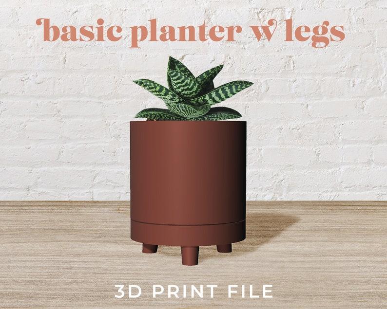 6″ Planter with Legs 3D Print File
