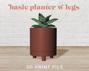 6″ Planter with Legs 3D Print File