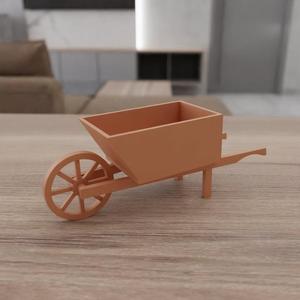 3D Wheelbarrow Decoration as Stl File and Ready to Print & 3D Printing, 3D Printed Decor, Wheel, Gift for Dad, Desk Planter, Unique Planter