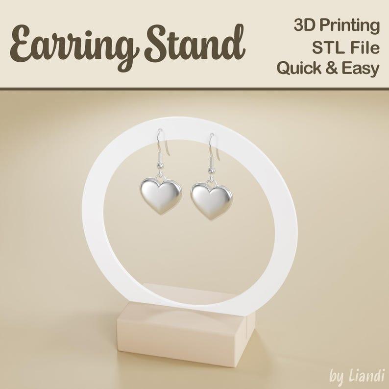 Circle Earring Stand STL - 3D Print File, Jewelry Display Stand, Earring Holder, Digital Download for Commercial Use