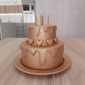 3D Birthday Cake Decor Gift for Girlfriend with Stl File & 3D Printing, Birthday Cake Candle, Cake Decoration, Cake Candle, Wedding Cake