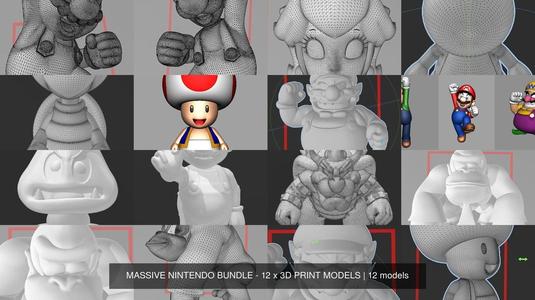 MASSIVE NINTENDO BUNDLE – 12 x 3D PRINT MODELS 3D Model Collection