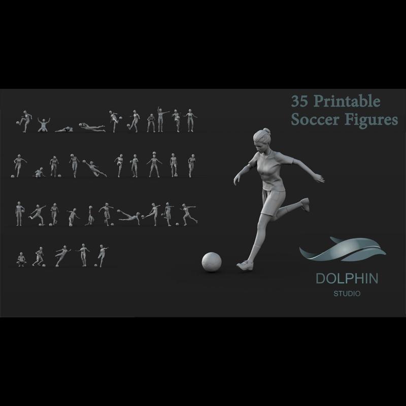 35 Female Soccer player figures