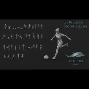 35 Female Soccer player figures