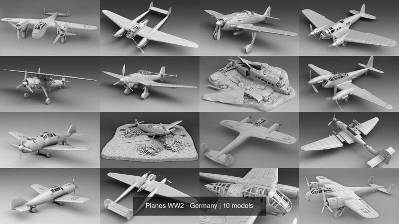 Planes WW2 – Germany 3D Model Collection