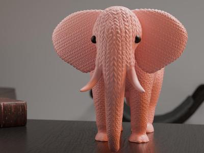 Cutie Realistic Knitted Elephant