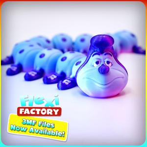 CUTE FLEXI PRINT-IN-PLACE Caterpillar with 3MF Included!