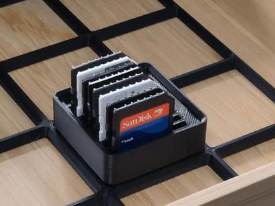 Gridfinity 1x1x2u Sliding SD Card Holder (slim)