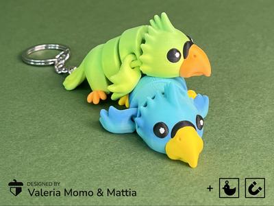 Cute Flexi Pets Parrot (Toy, Keychain & Magnet)