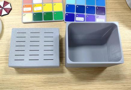 Breathable perforated square worm box for fishing, worm storage, ventilated box