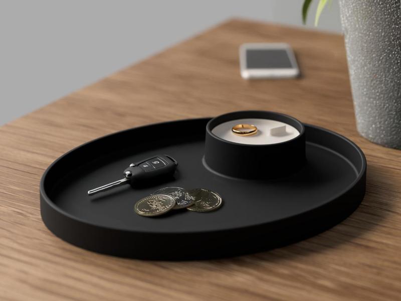 Elegant Halo Catchall Tray with Container