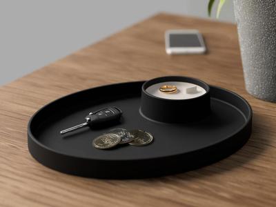 Elegant Halo Catchall Tray with Container