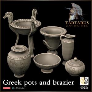 Greek pots and brazier – Tartarus Unchained