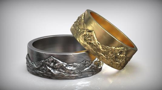 Mountain Range Wedding Band Landscape Design