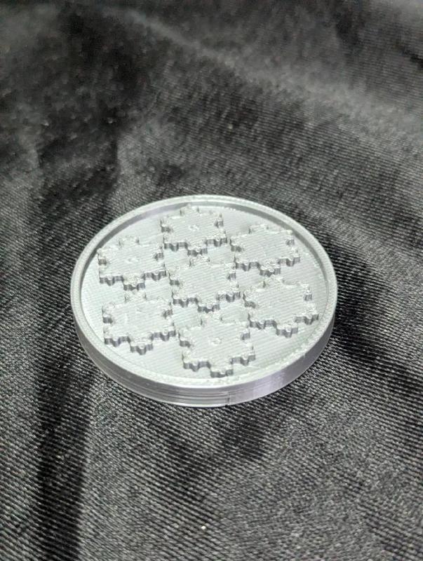 Fractal and flower coin