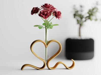 Ribbon Heart Vase