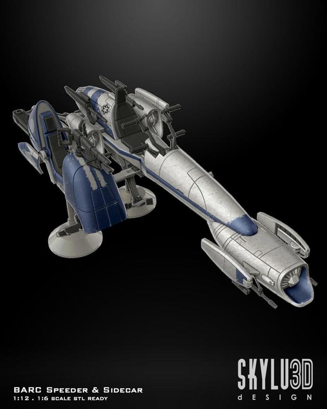 BARC Speeder with Sidecar One12 Scale kit 3D STL Files