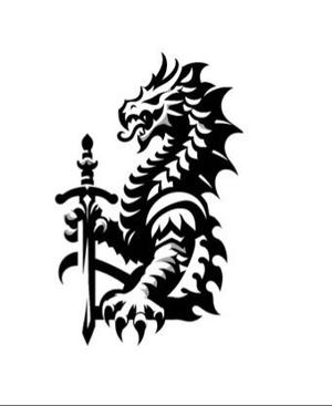 Leather Stamp 85mm Medieval Dragon