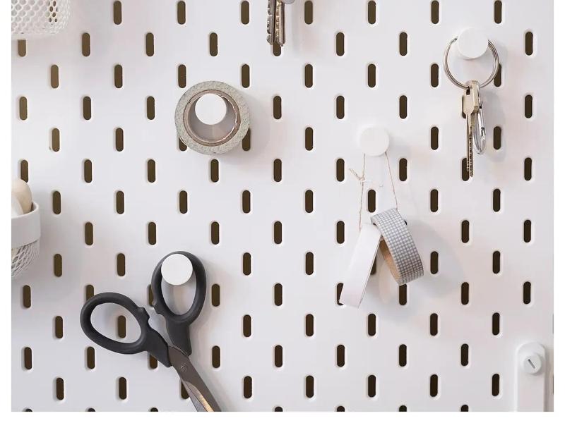 Single-hole hook for IKEA pegboard