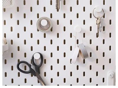 Single-hole hook for IKEA pegboard