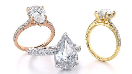 Pear Cut Hidden Halo Engagement Ring