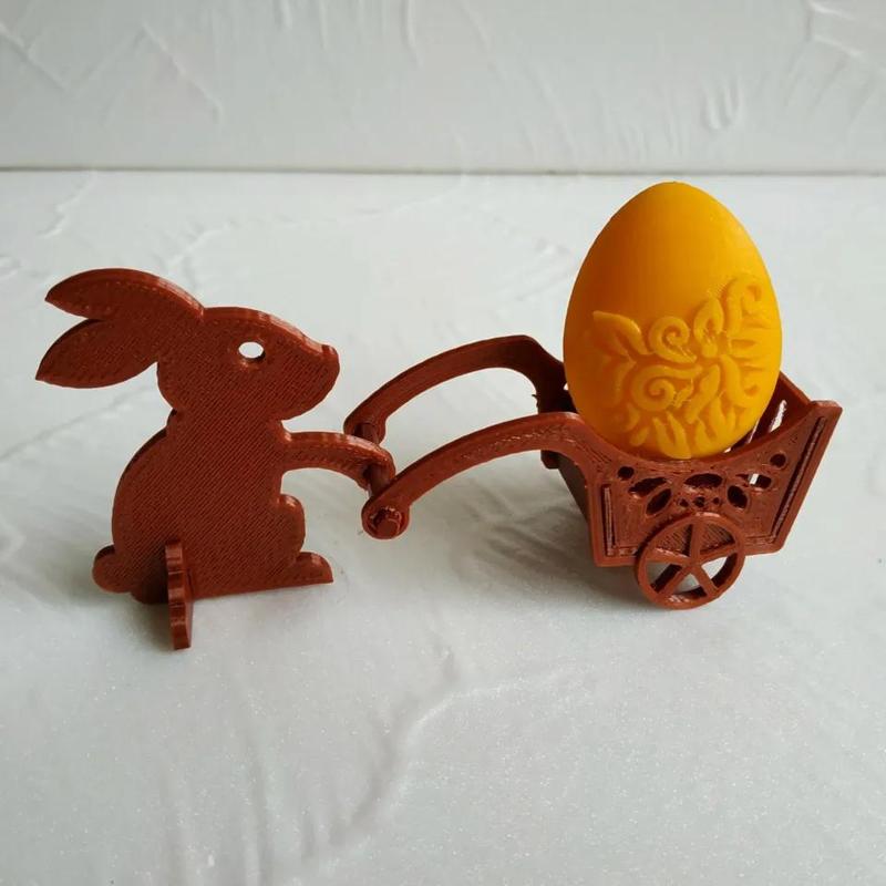 Easter bunny with a handcart