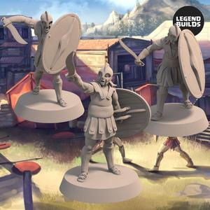 Soldiers of Nemis with Sword and Shield (3 unique miniatures) – 3D printable miniature – STL file