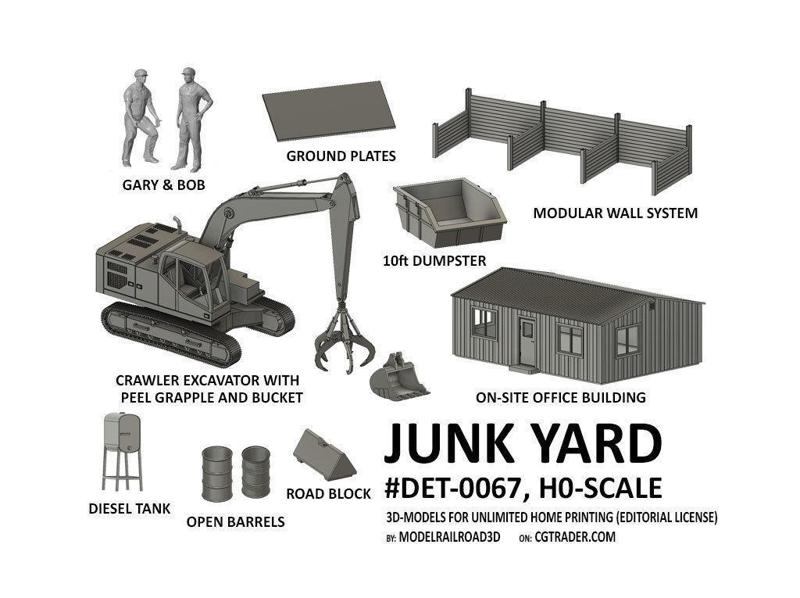 DET-0067 Junk yard detail set H0-scale 14 items