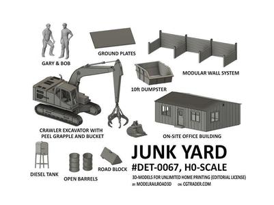 DET-0067 Junk yard detail set H0-scale 14 items