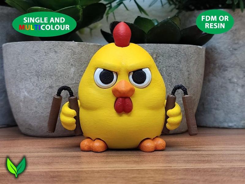 Chuck Chucks – Cute Martial Arts Chicken STL (FDM & Resin Ready)