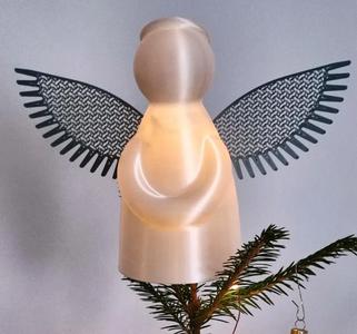 Simple Angel Treetopper in Vase Mode – fast print with wings with infill pattern