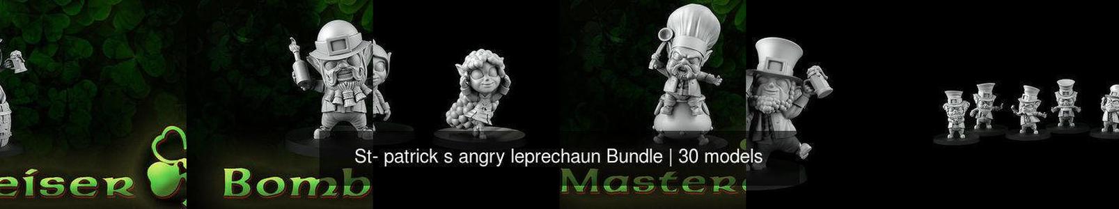 St- patrick s angry leprechaun Bundle 3D Model Collection