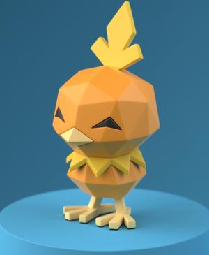 Low-poly Torchic