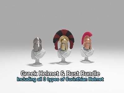 Greek Helmet & bust bundle