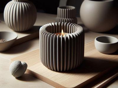 Modern Ribbed Design Candle, Tealight Holder