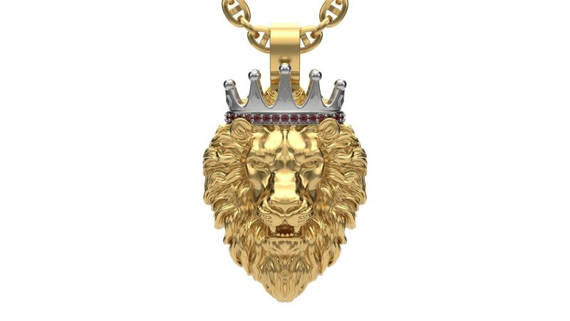 Lion pendant with crown