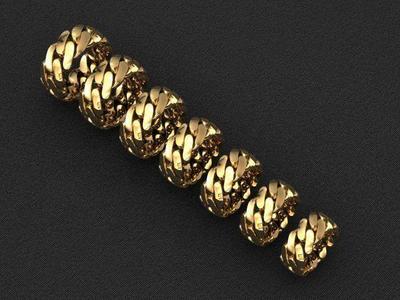 7 SIZE CUBAN RINGS PACK 3D Model Collection