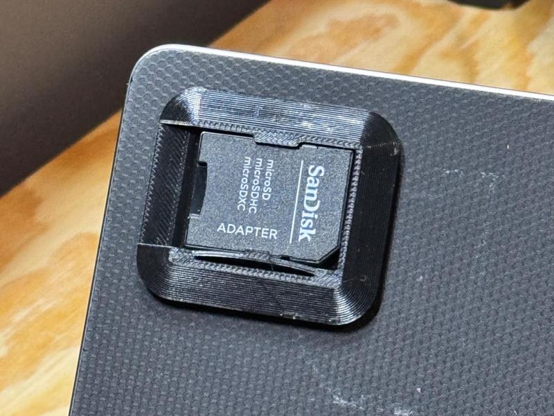 SD card / Micro SD holder for Laptop Lid