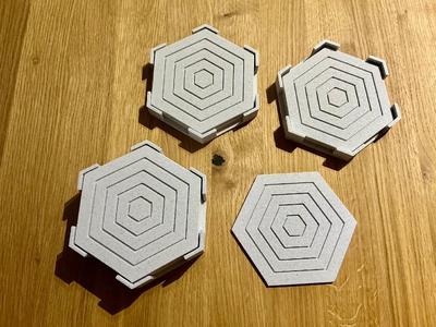 Hexagonal coaster set