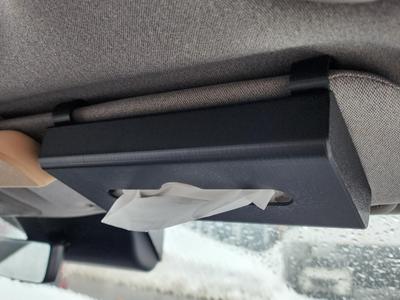 Tissue box for car sun visor