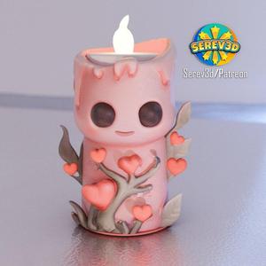 Cute Valentines Candle (with hidden note space)-Serev3D
