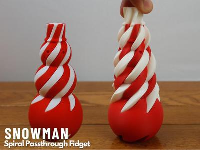 Snowman Impossible Passthrough Spiral Fidget Toy