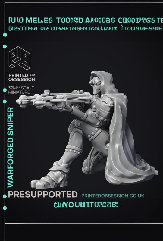 Sniper Warforged – Assassin Clan – PRESUPPORTED – 32 mm scale