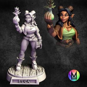Tiefling Druid Female – Euca the Tiefling Druid ( Tiefling druid character holding a vial )