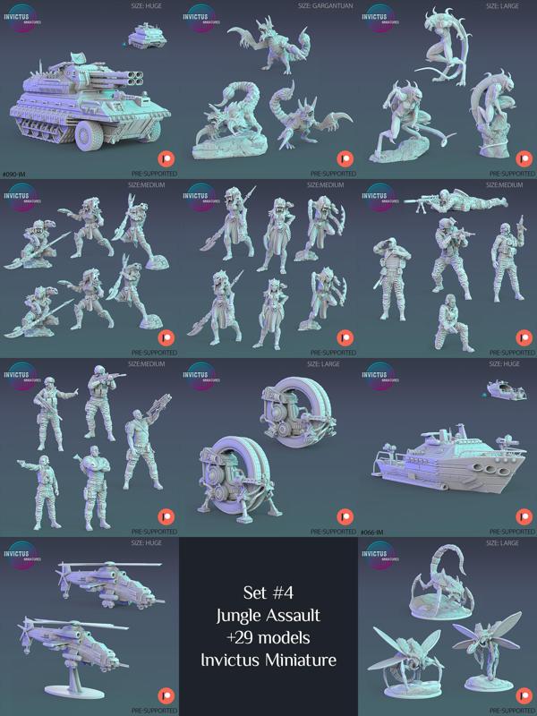 Jungle Assault Set / Alien Hunter Encounter / Army Soldier Collection / Pre-Supported