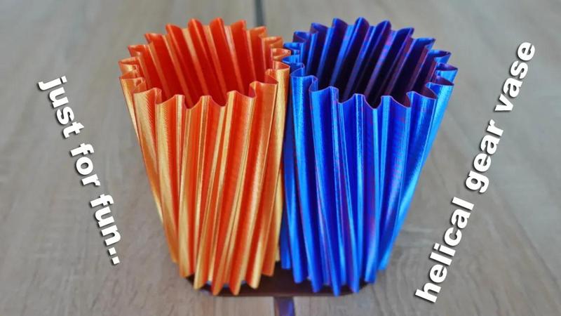 Pair of helical gear vases
