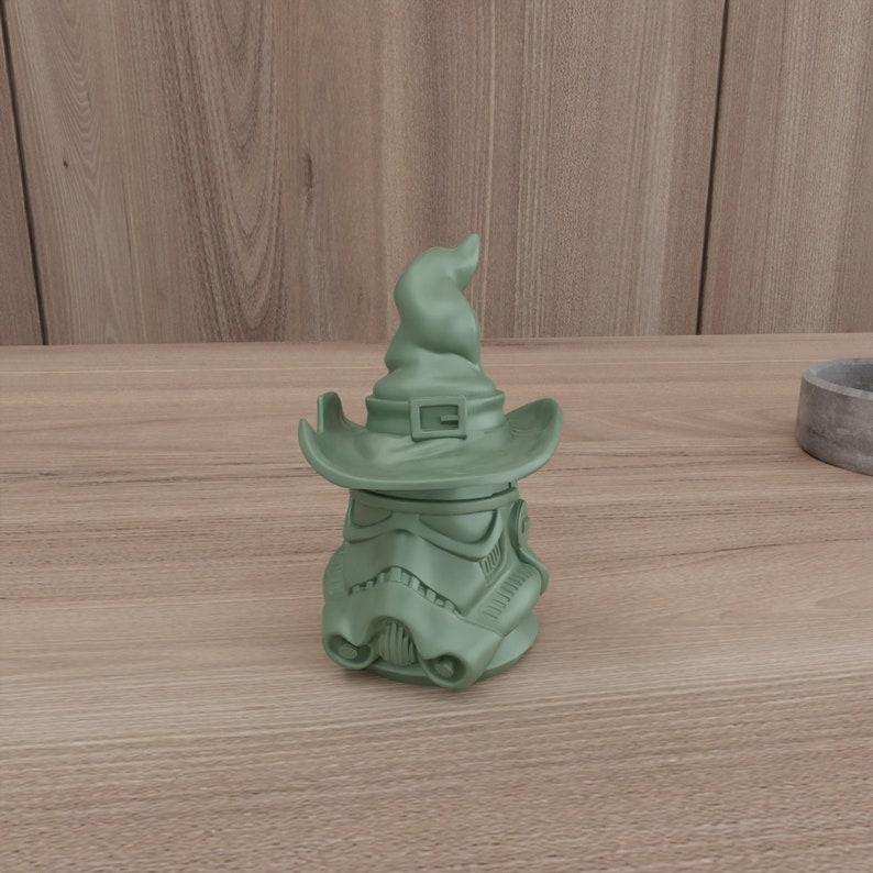 3D Stormtrooper in Witch Hat Home Decor with 3D Stl Files & Stormtrooper Decor, Halloween Gift, 3D Figure, Gift for Dad, 3D Printing