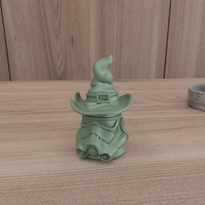 3D Stormtrooper in Witch Hat Home Decor with 3D Stl Files & Stormtrooper Decor, Halloween Gift, 3D Figure, Gift for Dad, 3D Printing